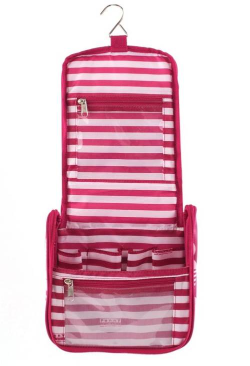 Toiletry bag unrolled (Juicy Apple example)